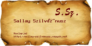 Sallay Szilvánusz névjegykártya